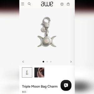 Awe Inspired Triple Moon Quartz Bag Charm